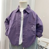 春秋款 男童衬衫 2024新款 薄款 男孩休闲中童潮 儿童长袖 外套韩版 开衫