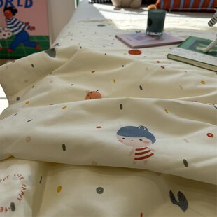 夏季 少女心卡通波点小女孩白色夏凉被单双人被芯空调被薄被子夏天