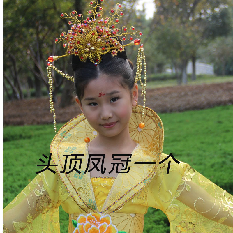 新款古代新娘凤冠凤金色流苏串珠头帽精品复古头饰头冠古装配饰