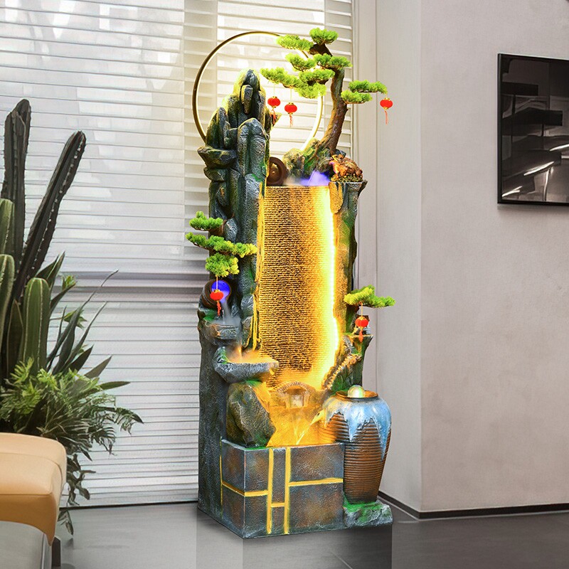 假山流水摆件循环水客厅水幕墙屏风落地装饰水景鱼缸造景招财开业,家居饰品,流水摆件,淘宝优惠券,粉丝福利购,淘宝优惠卷