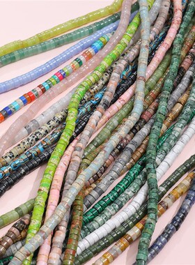 3*6mm天然石圆形隔片隔珠散珠串珠diy手作耳饰品手链项链配件材料