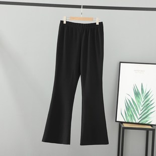 喇叭裤 前开叉减龄大码 裤 胖mm夏装 女长裤 女装 子200斤微喇裤 新款