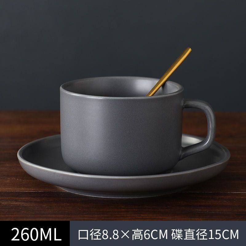 欧式轻奢ins复古咖啡杯套装陶瓷带勺子架子家用杯子喝水杯