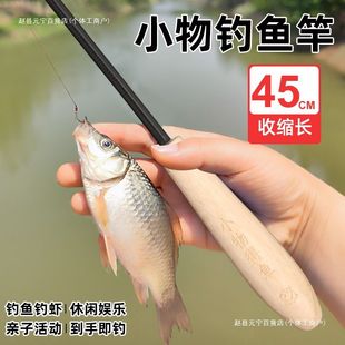 小物钓鱼竿超短节便捷新手儿童鱼竿溪流竿鳑鲏马口微物手竿全套装