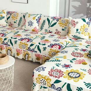 全包沙发套罩套四季通用贵妃组合防滑沙发垫巾纯棉加厚防猫抓