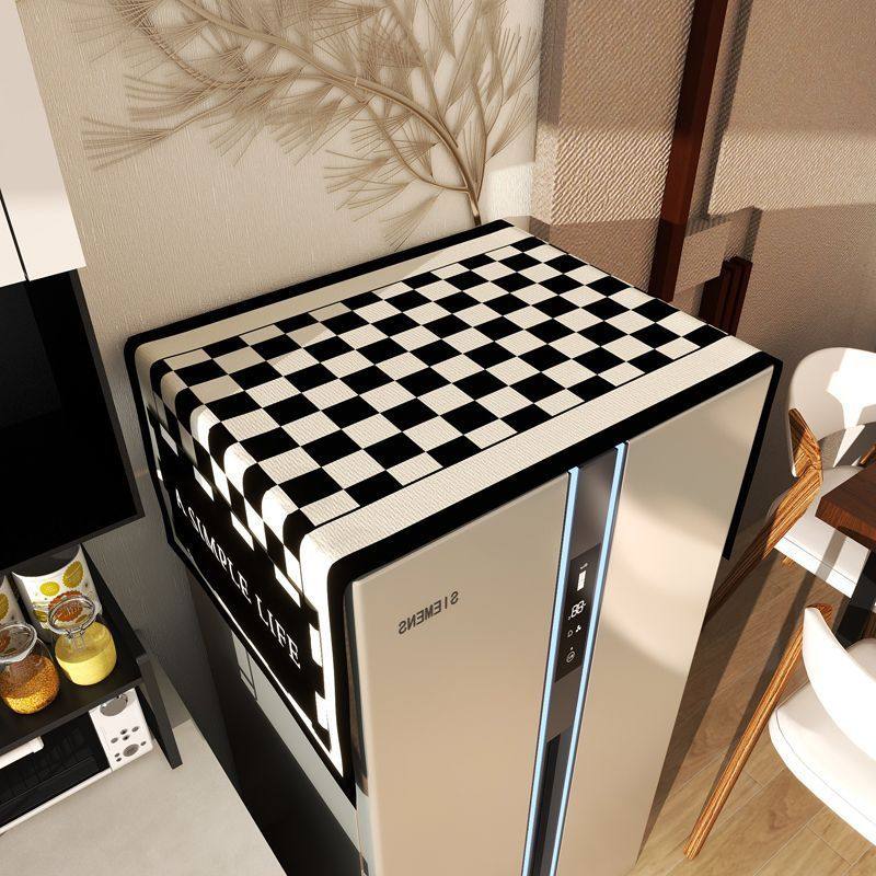 欧式美式新款冰箱防尘盖布顶部布艺罩布网红收纳双门散热型