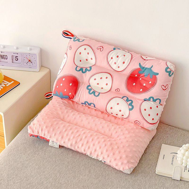 幼儿园儿童专用枕头1-10岁双面枕芯全棉豆豆绒婴幼儿枕套可拆卸