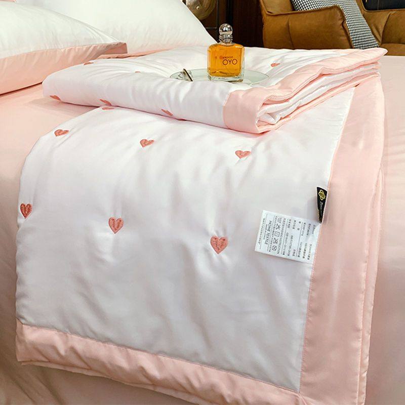 夏被冰丝夏凉可机洗裸睡夏天盖的薄被子四季通用空调四件套