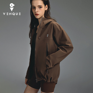 范克男士 春款 硬壳户外连帽冲锋衣女款 外套2026新款 薄款 venque