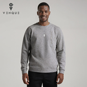 2026新款 venque 美式 卫衣女无帽内搭男款 范克男士 灰色圆领情侣款