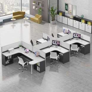 公司职员办公桌主管屏风位员工带柜桌椅组合4人卡位6人工作位卡座