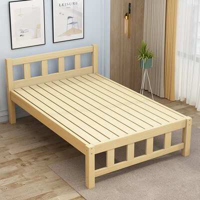 实木床单人床现代简约双人床经济型出租房学生宿舍床儿童松木小床