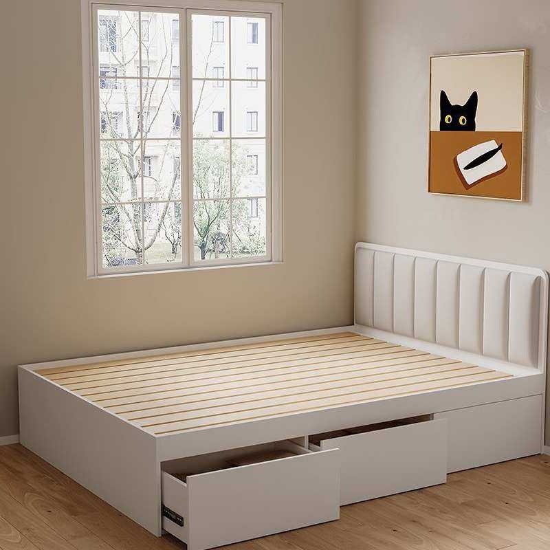 榻榻米小户型卧室简约现代床头柜板式踏踏实木塌塌米床省空间单人