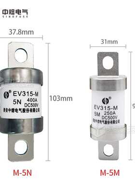 西安中熔熔断器EV315-M-5N/M 低压直流熔断器 500V快速汽车熔断器