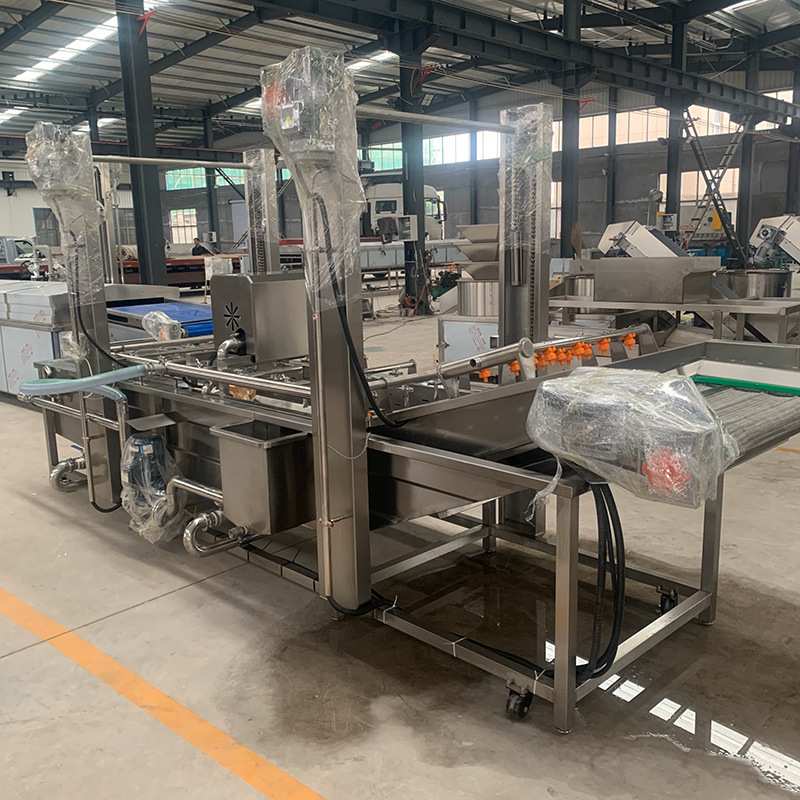 大容量商用果蔬气泡清洗机 净菜加工设备 连续式果蔬加工成套机械