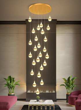 轻奢楼梯长吊灯现代简约别墅客厅灯复式楼大吊灯北欧创意个性灯具