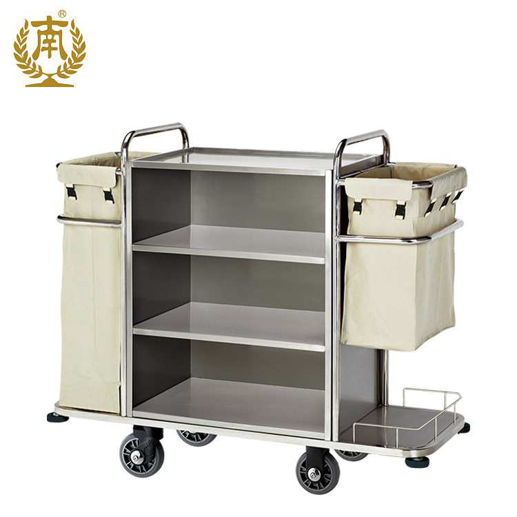 南方C-79A新款客房服务车宾馆酒店布草车毛巾车不锈钢板静音轮