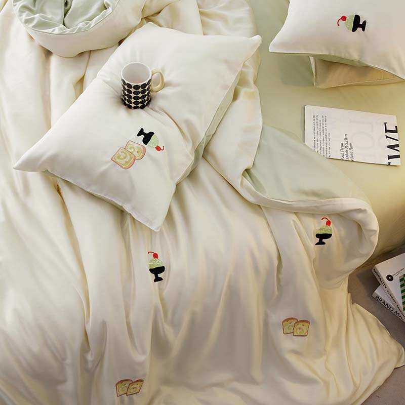 A类母婴级60S兰精天丝四件套夏季莱赛尔冰丝床单笠仿真丝床上用品