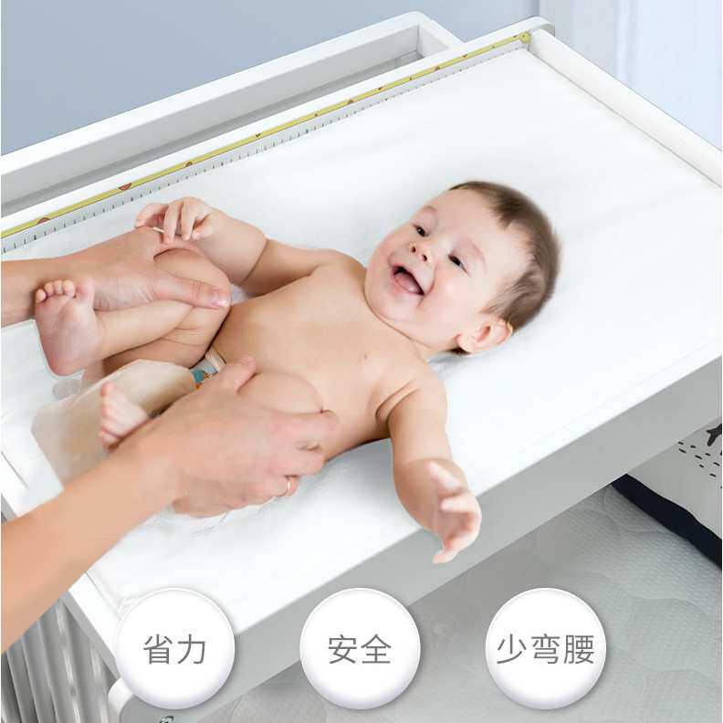 实木尿布台便携式婴儿护理台可移动新生儿抚触台宝宝操作台婴儿床