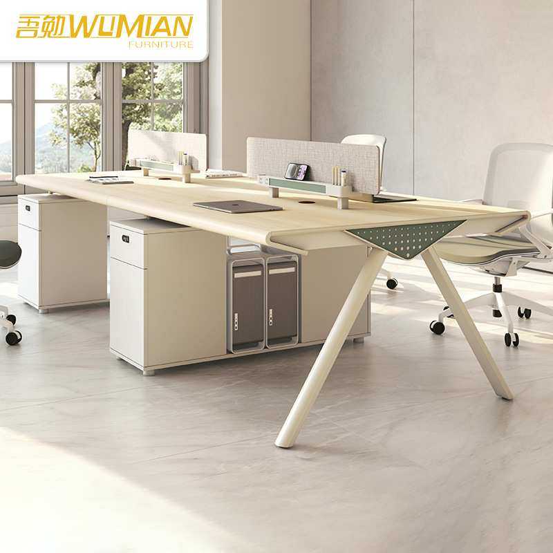 吾勉办公家具简约现代曲屏办公桌员工位4人位桌椅组合职员办公桌,3C数码配件,USB灯,淘宝优惠券,粉丝福利购,淘宝优惠卷