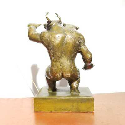 大号铜牛熊同体斗牛斗熊牛市熊市摆件居家办公铜器装饰品