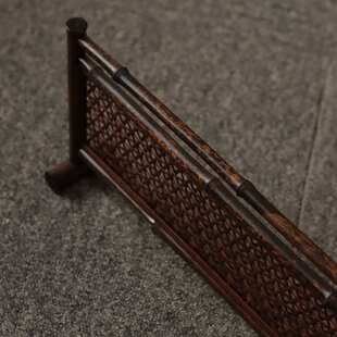 大漆中式梅鹿屏风 大号栅栏凉炉围栏竹结界竹制茶道装饰布景摆件