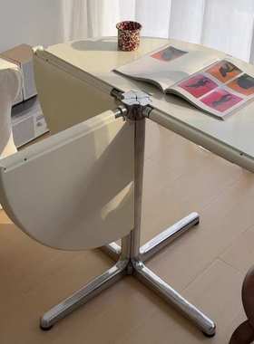 复刻plano折叠桌多功能圆桌餐桌Vintage半圆形异型设计师家用饭桌