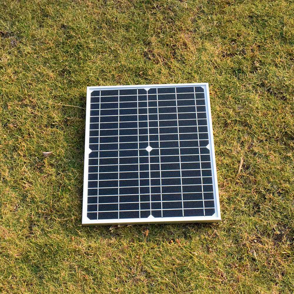 厂家直销太阳能板20W/18V 单晶太阳能玻璃板监控电源蓄电池充电板