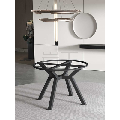 轻奢岩板圆桌脚支架大理石桌脚北欧餐台脚支架定作金属支撑腿桌架