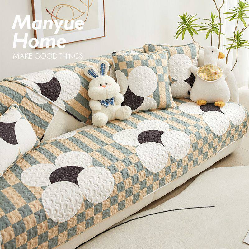 P66D蔓越家 北欧ins全棉沙发垫坐垫纯棉四季防滑沙发套罩盖巾座垫