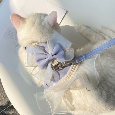仙女遛猫衣猫咪胸背带牵引绳公主裙两用宠物衣服外出溜猫绳狗绳子