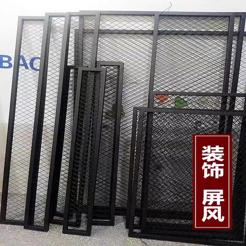钉做菱形网格网片铁艺隔断墙铁丝网吊顶装饰背景墙网格餐厅铁网格