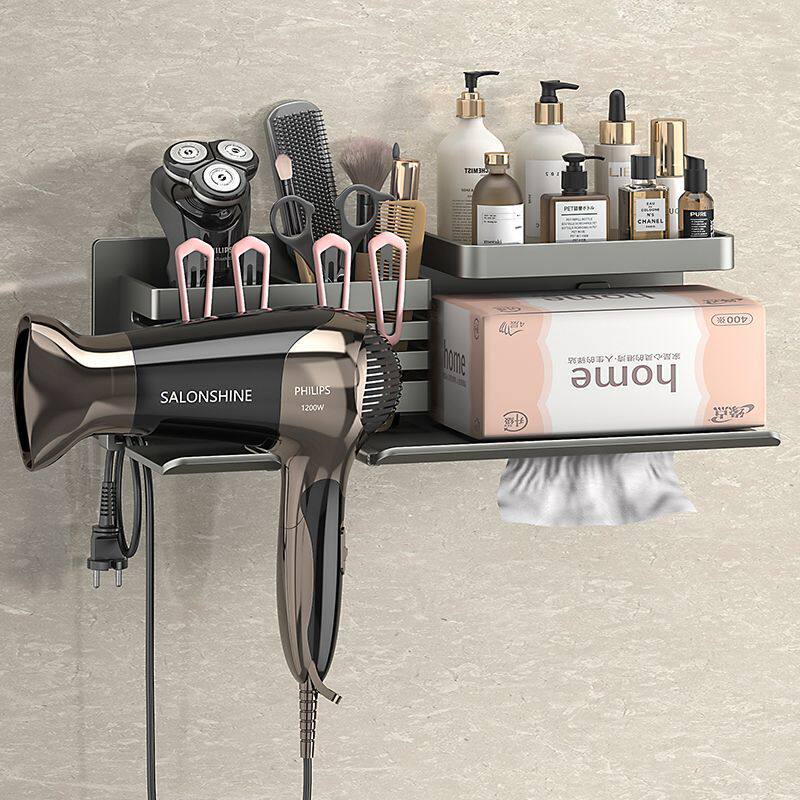 吹风机置物架卫生间免打孔电吹风筒放置支架浴室厕所洗手间收纳架