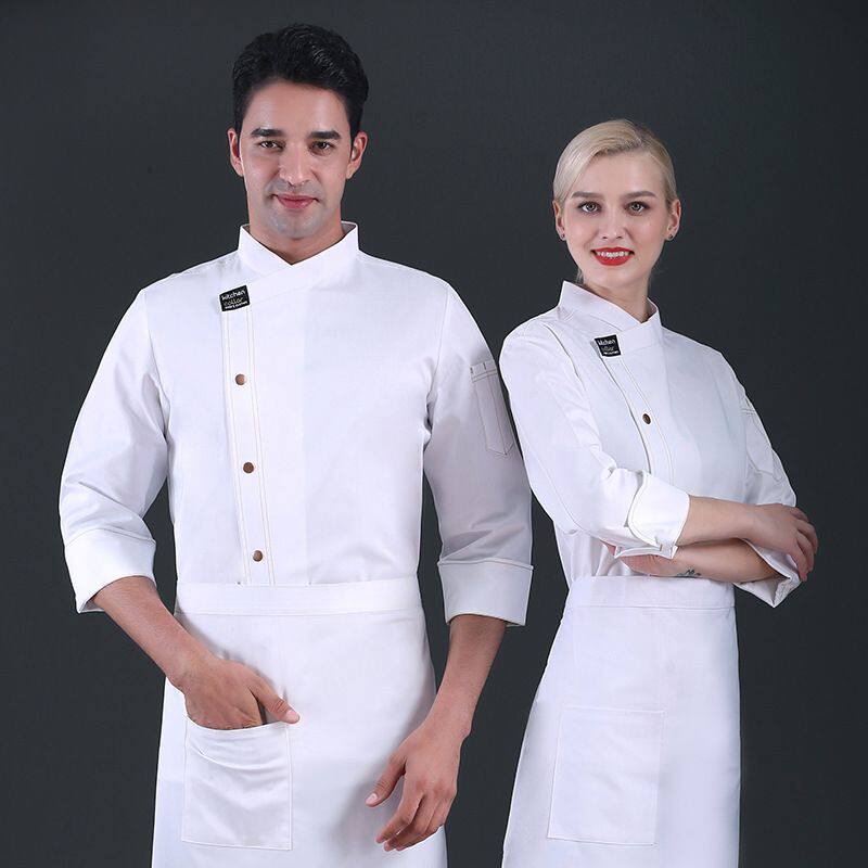 酒店长袖厨师服 餐饮火锅厨房工作服秋冬季定l制男女烘焙厨师衣服