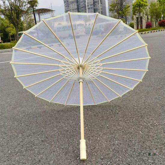 无花透明绢纱伞傣族舞蹈伞演出道具伞走秀伞广场跳舞伞古风油纸伞