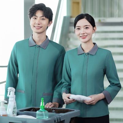 917服务员工作服女酒店宾馆物业售楼部商场楼层保洁阿姨秋冬长袖