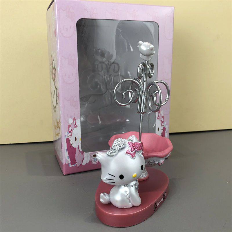 hello kitty女生首饰收纳架 凯蒂猫公仔造型场景女生装饰桌面摆件