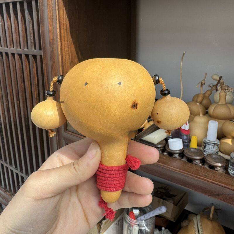 葫芦拨浪鼓,DIY葫芦可爱手工大号一物一拍实物拍摄