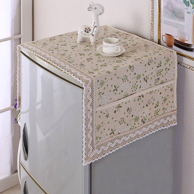 简约棉麻通用防尘单开门双开门冰箱巾万能盖布顶盖旧改造防晒