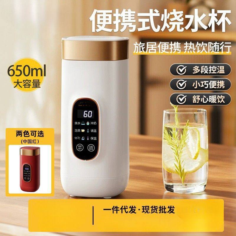 便携式迷你宿舍旅行烧水杯小型电热加热不锈钢恒温保温热水壶
