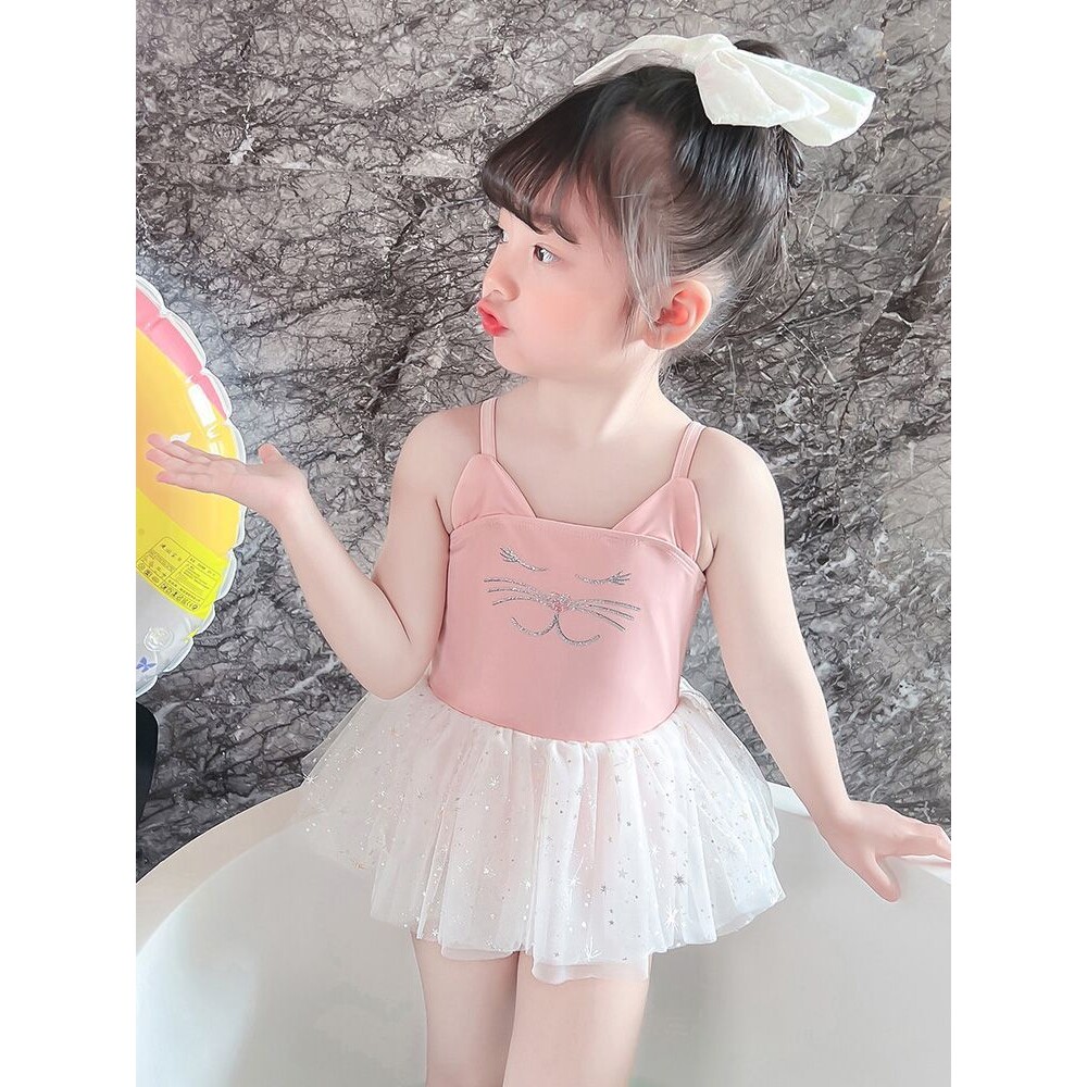 儿童泳装连体女孩超仙式泳衣保守女童公主可爱宝宝中小童游泳衣