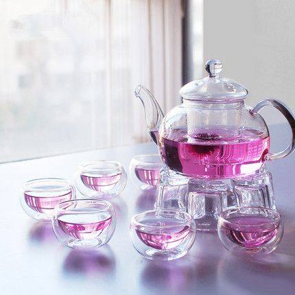 ?加厚明火加热玻璃内胆过滤煮泡茶壶套装养生茶杯茶盘茶壶茶具套