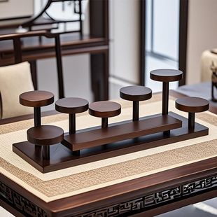 胡桃木博古架小实木摆件茶具茶叶架多宝阁紫砂茶壶展示架子置物架