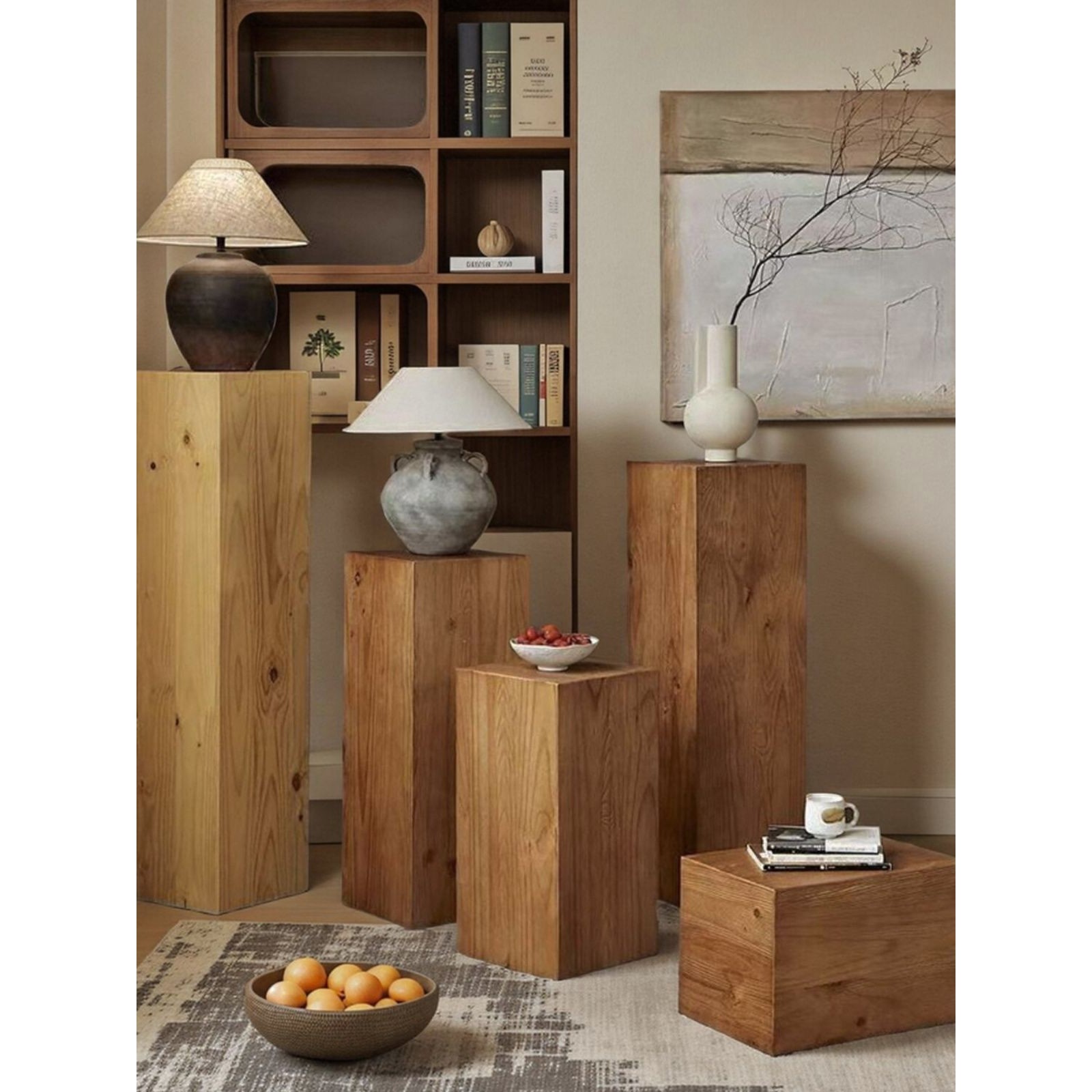 碳化木墩子复古原木实木根雕凳子花架底座玄关摆件展台树桩边角几