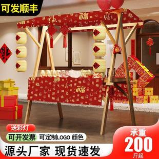 移动可折叠摊位架子网红摆摊展示架花车促销车夜市木质摆地摊