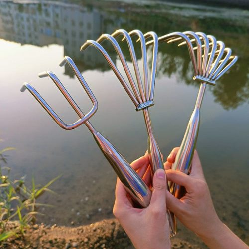 赶海不锈钢耙子松土挖蛤蜊搂树叶加厚结实搂草挖贝壳海边工具沙滩
