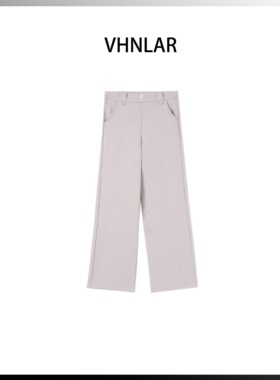 【书婷专享】高腰显瘦保暖垂感竖纹肌理加绒阔腿裤764