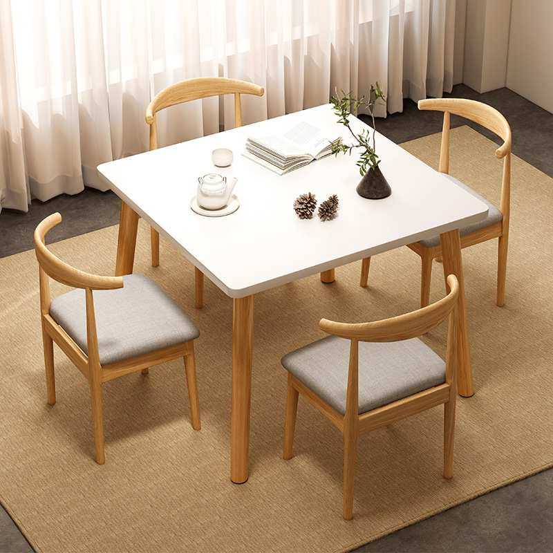 实木轻奢组合休闲餐桌椅组合简约商用方桌家用方桌饭桌正方形桌子,3C数码配件,USB灯,淘宝优惠券,粉丝福利购,淘宝优惠卷