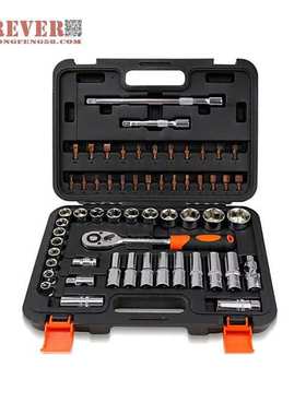 华丰巨箭58件套50BV30铬钒钢材质精品套筒组工具套装 HF81058A