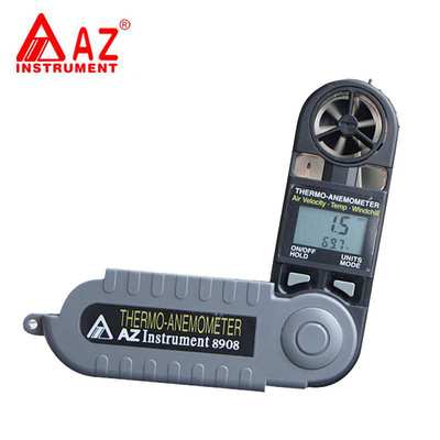衡欣AZ8908二合一口袋式可折叠风速计 数字高精度风速风温仪